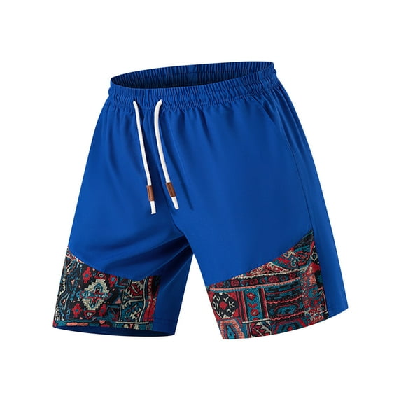 Men's Vintage Sweat Shorts Drawstring Elastic Waist Wide Leg Shorts Casual Track Shorts