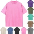 thumbnail image 1 of Men's Vintage T-Shirt Washed Crew Neck Cotton Blend Summer Top Relaxed Fit for Weekend Barbecues and City Exploration Outdoor Activities, 1 of 8