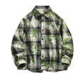 thumbnail image 1 of BVnarty Plaid Shirts for Men Vintage Tie-Dye Plaid Long Sleeve Shirt Casual Button Up Blouse Cardigan for Daily Wear, 1 of 4