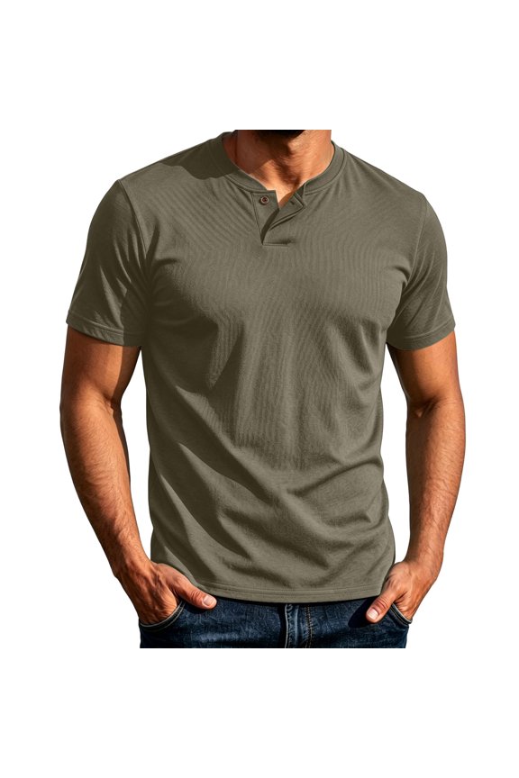 Men's Vintage V Neck T-Shirt Short Sleeve Regular Fitted Notch Neck Soft Plain Shirts Everyday Daily Tee Tops