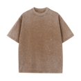 thumbnail image 1 of Men’s Vintage Washed Cotton T-Shirt, Loose Fit Crew Neck Pullover Tee, Soft Solid Color Short Sleeve Basic Top for Casual Wear, Layering & Everyday Style, 1 of 5