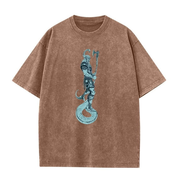 Men's Vintage Washed Tee - Funny Graphic Oversized Streetwear T-Shirt | Distressed Cotton Relaxed Fit