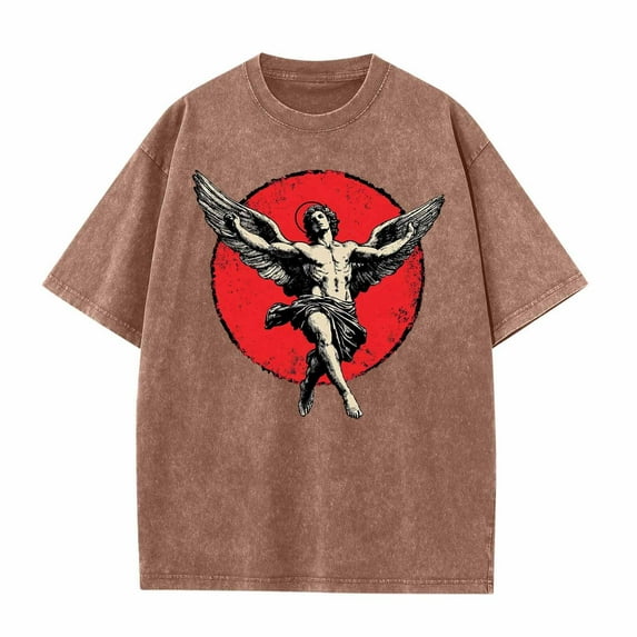 Men's Vintage Washed Tee - Funny Graphic Oversized Streetwear T-Shirt | Distressed Cotton Relaxed Fit
