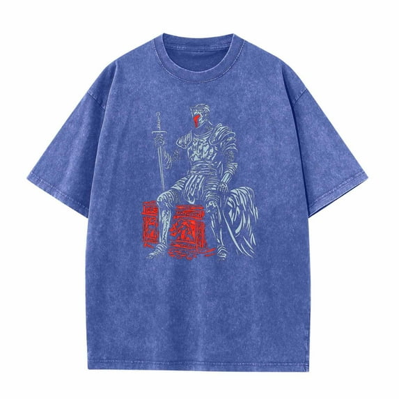 Men's Vintage Washed Tee - Funny Graphic Oversized Streetwear T-Shirt | Distressed Cotton Relaxed Fit