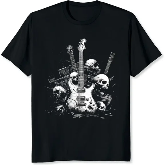 Men’s Vintage Y2K Rock Band Shirt for Men Skull Punk Metal Graphic Tee