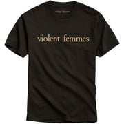Men's Violent Femmes Salmon Pink Vintage Logo Slim Fit T-shirt Medium Black