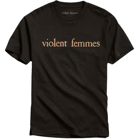 Men's Violent Femmes Salmon Pink Vintage Logo Slim Fit T-shirt X-Large Black
