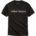 thumbnail image 1 of Men's Violent Femmes White Vintage Logo Slim Fit T-shirt Small Black, 1 of 3