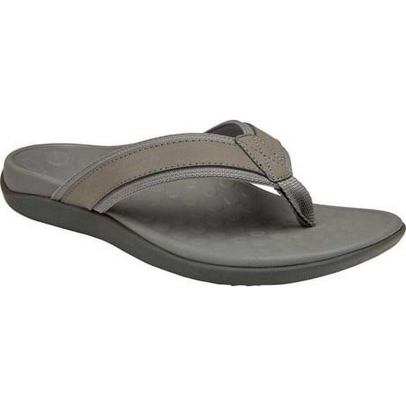 Men's Vionic Tide Toe Post Sandal Charcoal Leather 7 M