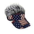 thumbnail image 1 of Men's Visor with Hair Adjustable Fake Hairs Visor Hat with Hair for Men Funny Spiked Sun Hats Novelty Baseball Wig Caps Birthday Gift, 1 of 2