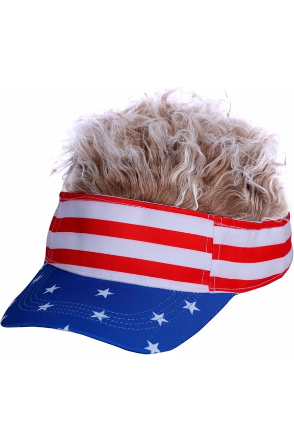 Men's Visor with Hair Fake Hairs Visor Hat with Hair for Men Funny Spiked Sun Hats Novelty Baseball Wig Caps Birthday Gift…