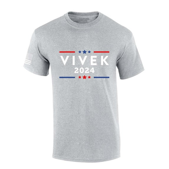 Men's Vivek Ramaswamy Tshirt Vivek 2024 Short Sleeve T-shirt Graphic Tee-Sports Grey-small