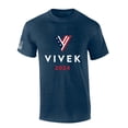 thumbnail image 1 of Men's Vivek Ramaswamy Tshirt Vivek 2024 V Logo Short Sleeve T-shirt Graphic Tee-Heather Navy-large, 1 of 1