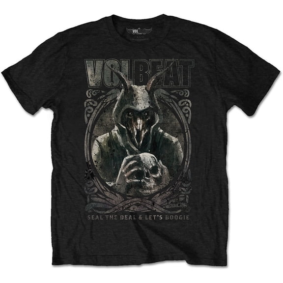 Men's Volbeat Goat with Skull Slim Fit T-shirt X-Large Black