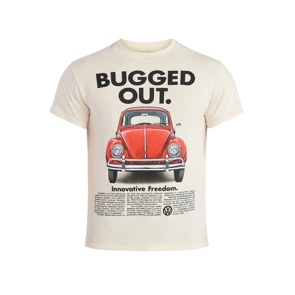 Men's Volkswagen Bugged Out Beige Graphic T-Shirt - 2XL