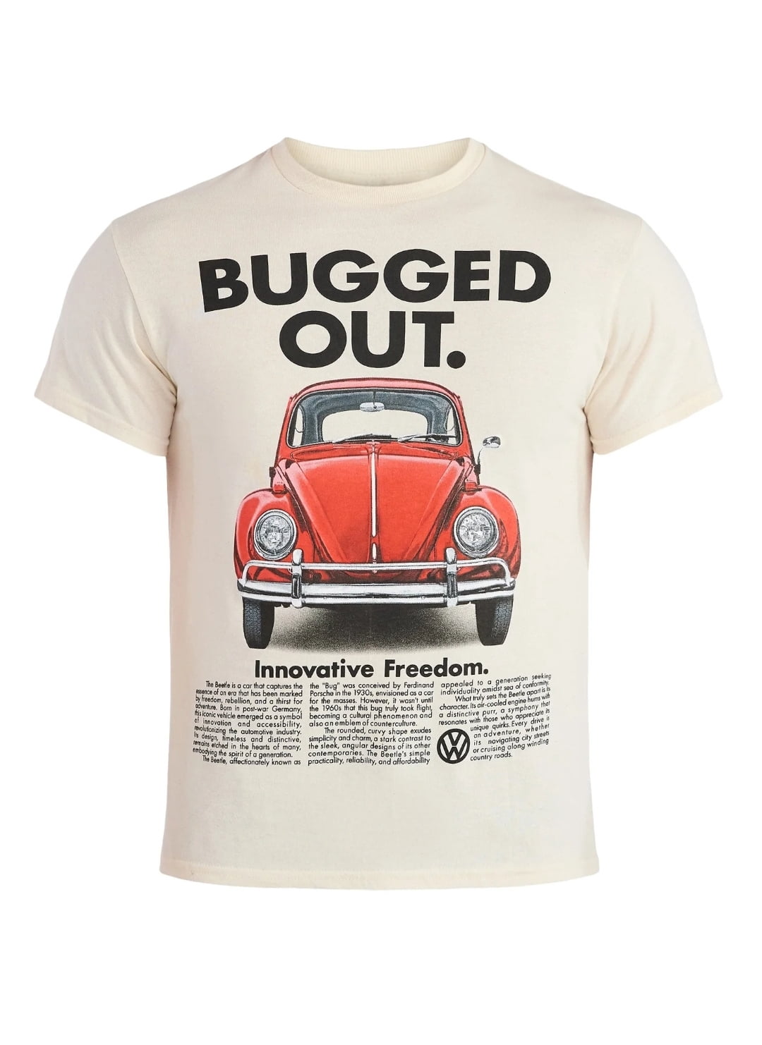 Men's Volkswagen Bugged Out Beige Graphic T-Shirt - Small