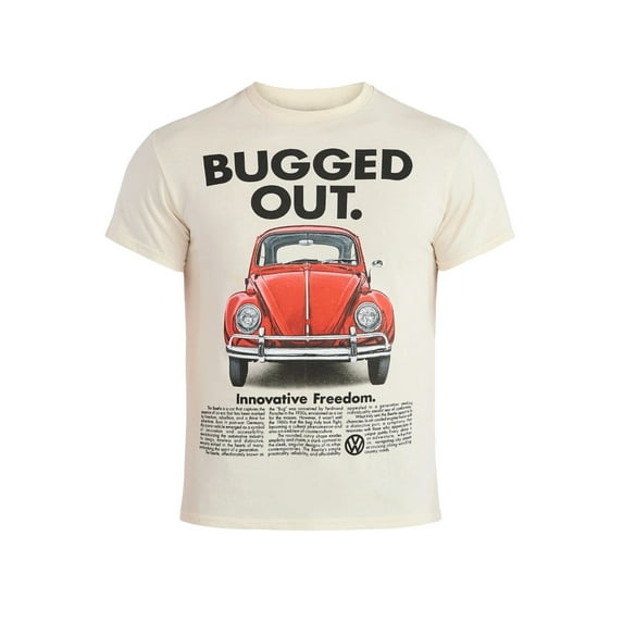 Men's Volkswagen Bugged Out Beige Graphic T-Shirt - Small