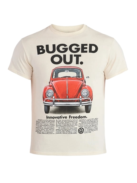 Men's Volkswagen Bugged Out Beige Graphic T-Shirt - Small