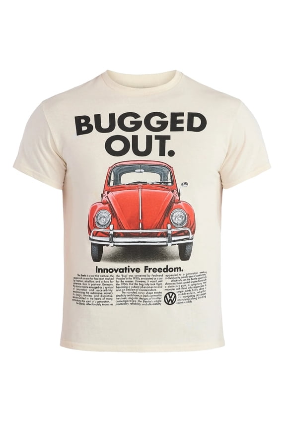 Men's Volkswagen Bugged Out Beige Graphic T-Shirt - Small