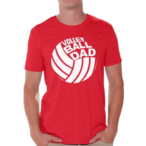 Men's Volleyball Dad Graphic T-shirt Tops White Volleyball Lover Gift Father's Day