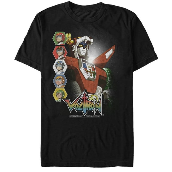 Men's Voltron: Defender of the Universe Character Panels Graphic Tee Black 2X Large