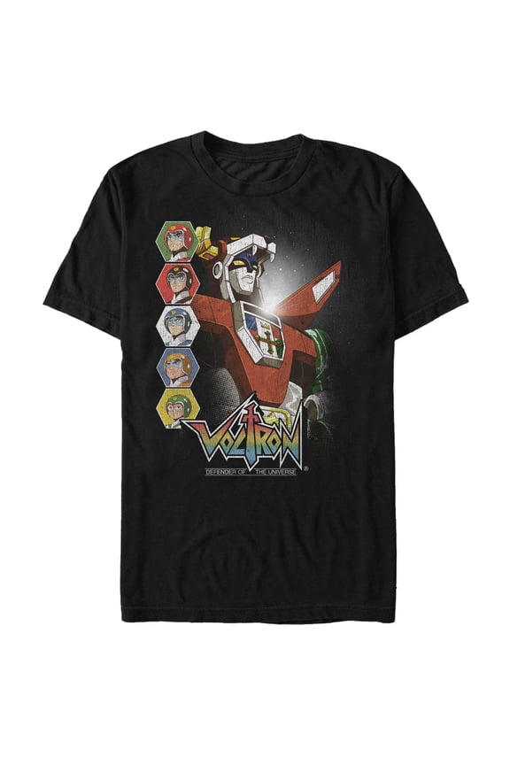Men's Voltron: Defender of the Universe Character Panels Graphic Tee Black X Large