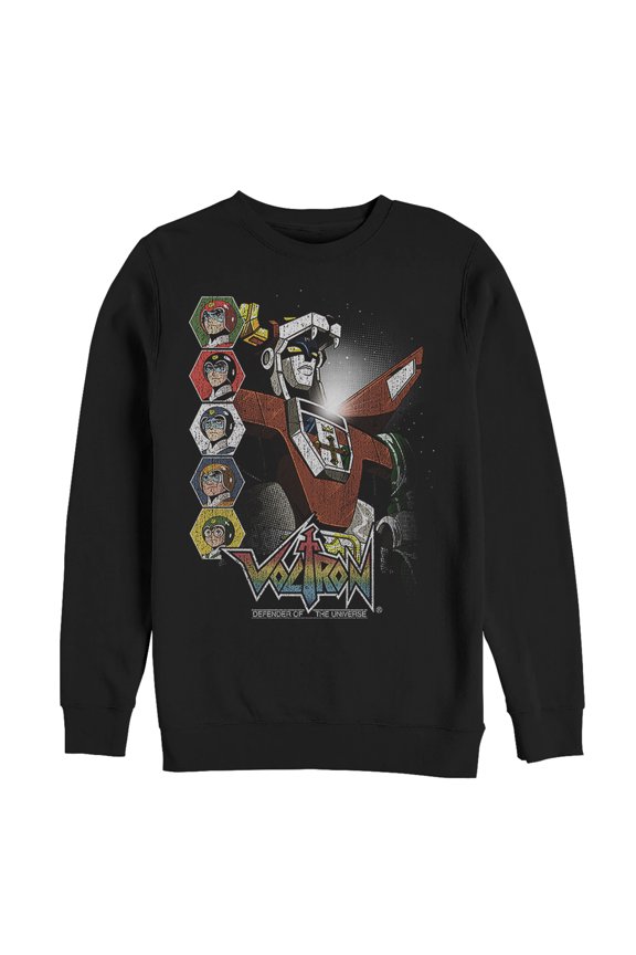 Men's Voltron: Defender of the Universe Character Panels Sweatshirt Black Small