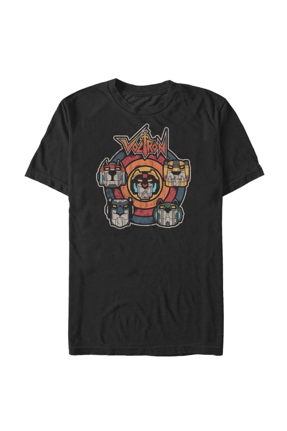 Men's Voltron: Defender of the Universe Retro Lion Target Graphic Tee Black 5X Large