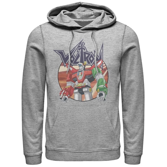 Men's Voltron: Defender of the Universe Robot Circle Pull Over Hoodie Athletic Heather Small