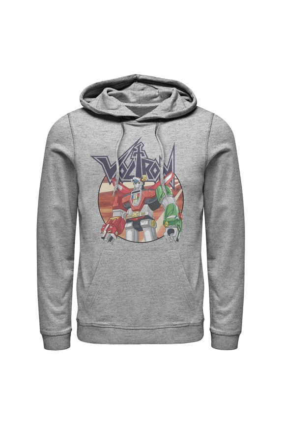 Men's Voltron: Defender of the Universe Robot Circle Pull Over Hoodie Athletic Heather Small