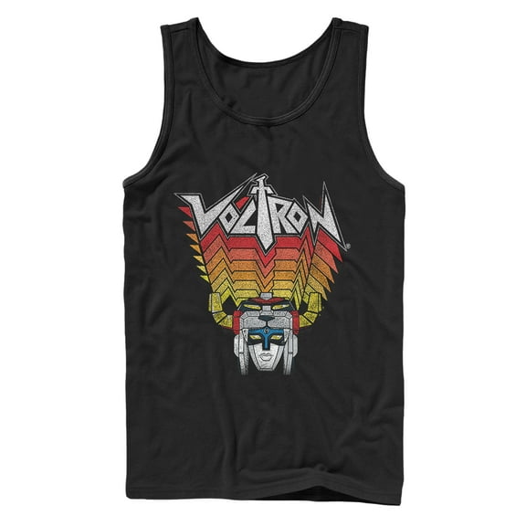 Men's Voltron: Defender of the Universe Robot Stripes  Tank Top Black Medium
