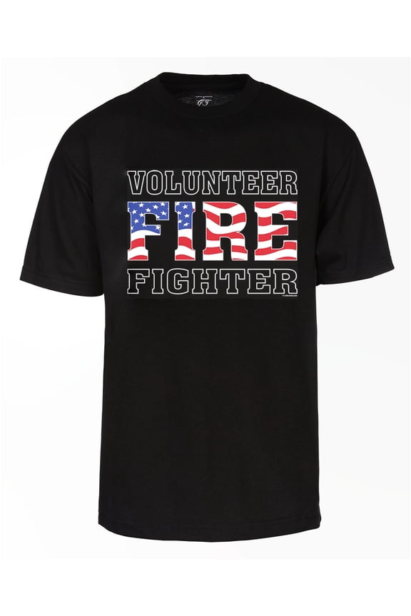 Men's Volunteer Firefighter T Shirt, Black M