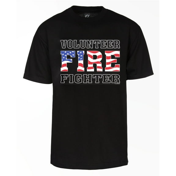 Men's Volunteer Firefighter T Shirt, Black XL