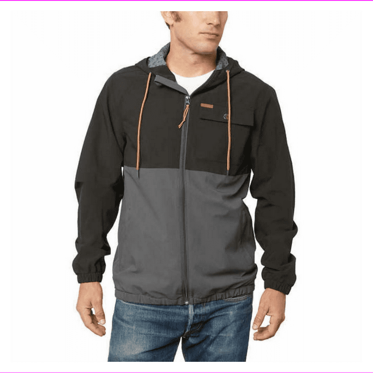 Men s Voyager Windbreaker Hoodie Jacket in Meteorite Size M Walmart