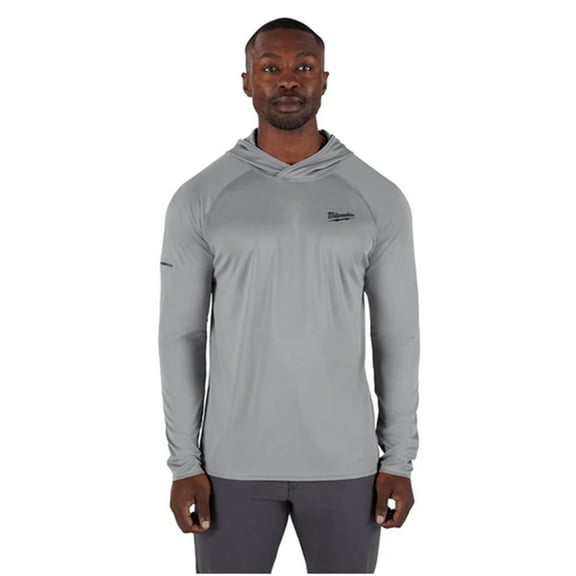 Men's WORKSKIN Gray Large Hooded Sun Shirt