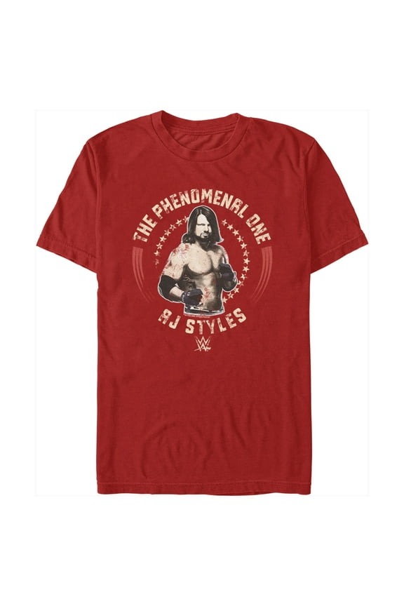 Men's WWE AJ Styles The Phenomenal One Graphic Tee Red X Large