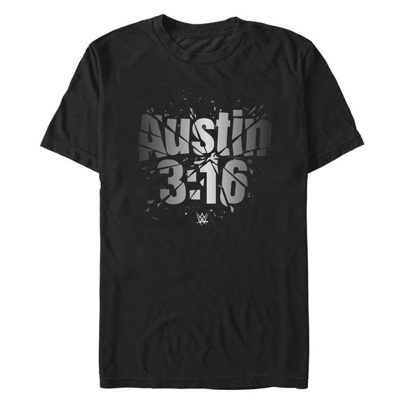 Men's WWE Austin 3:16 Shattered Logo Graphic Tee Black Large