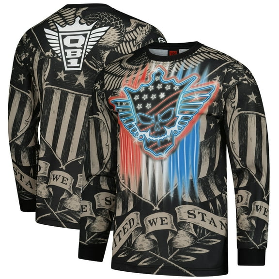 Men's WWE Authentic Black Cody Rhodes Neon Stained Ink Long Sleeve T-Shirt
