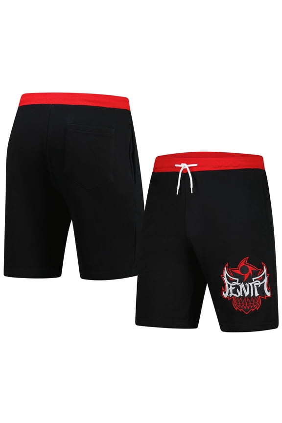 Men's WWE Authentic Black Penta Penta Mask Logo Sweatshorts