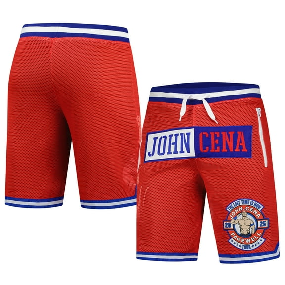 Men's WWE Authentic Red John Cena Farewell Tour Mesh Shorts