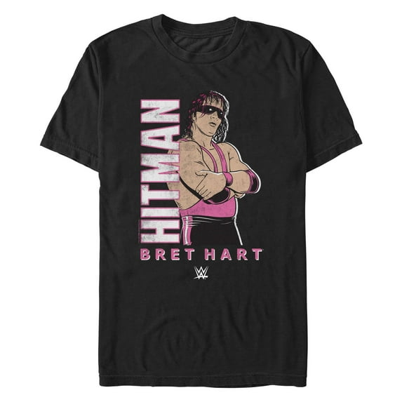Men's WWE Hitman Bret Hart Graphic Tee Black 2X Large