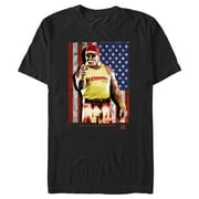 Mens WWE Hulk Hogan American Flag Graphic Tee Black 2X Large