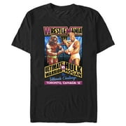 Mens WWE Hulk Hogan VS The Ultimate Warrior Poster Graphic Tee Black Medium