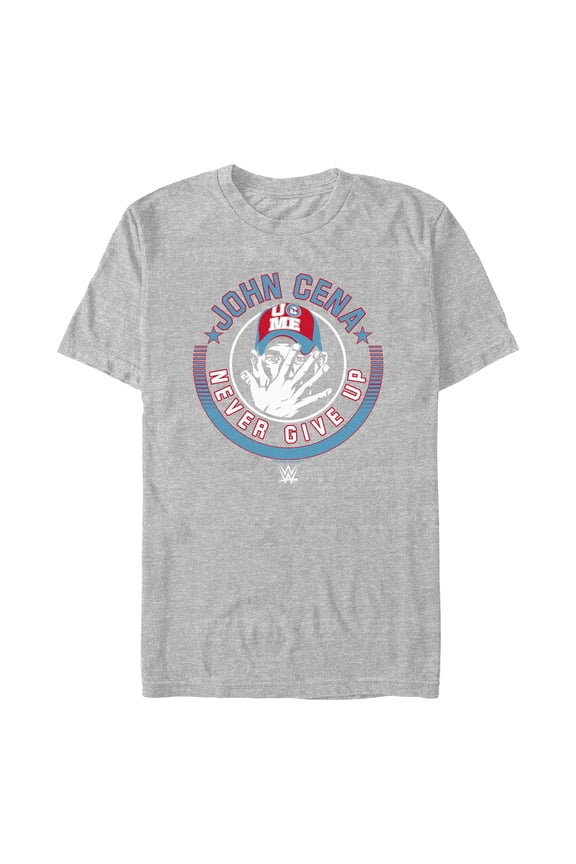 Men's WWE John Cena Never Give Up Logo Graphic Tee Athletic Heather 2X Large