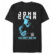 Men's WWE John Cena You Can't See Me Blue  Graphic Tee Black Medium