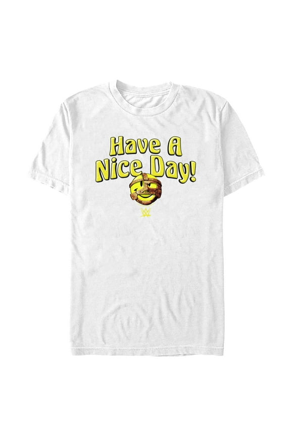 Men's WWE Mankind Have a Nice Day Logo  Graphic Tee White Medium