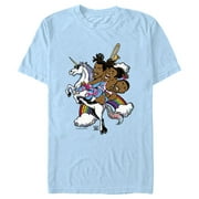 Mens WWE New Day Unicorn Animated Graphic Tee Light Blue Medium