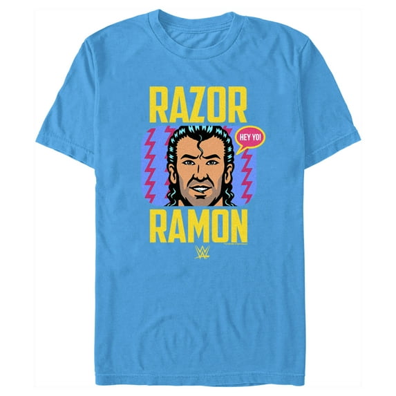 Men's WWE Razor Ramon Comic Graphic Tee Turquoise Small