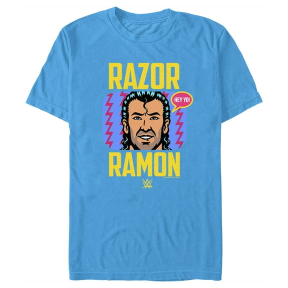 Men's WWE Razor Ramon Comic  Graphic Tee Turquoise X Large
