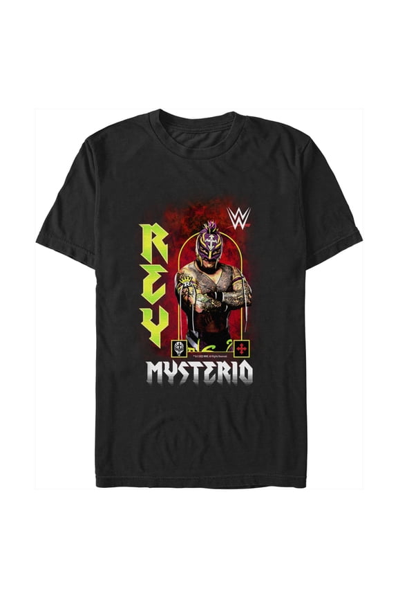 Men's WWE Rey Mysterio Poster Graphic Tee Black X Large